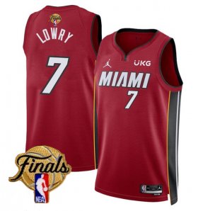 Wholesale Cheap Men\'s Miami Heat #7 Kyle Lowry Red 2023 Finals Statement Edition Stitched Basketball Jersey