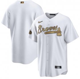 Wholesale Cheap Men\'s Atlanta Braves Blank White 2022 All-Star Cool Base Stitched Baseball Jersey