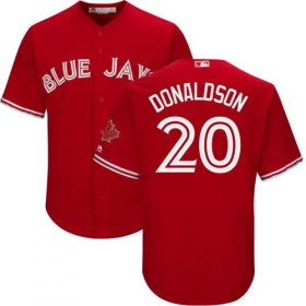 Wholesale Cheap Blue Jays #20 Josh Donaldson Red New Cool Base Canada Day Stitched MLB Jersey