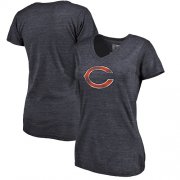 Wholesale Cheap Women's Chicago Bears NFL Pro Line by Fanatics Branded Navy Distressed Team Logo Tri-Blend T-Shirt