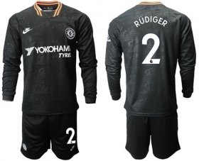 Wholesale Cheap Chelsea #2 Rudiger Third Long Sleeves Soccer Club Jersey