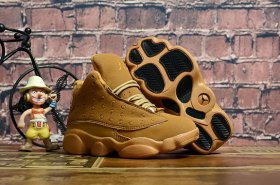 Wholesale Cheap Kids\' Air Jordan 13 Retro Shoes Wheat/Tan