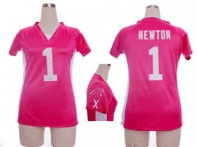 Wholesale Cheap Nike Panthers #1 Cam Newton Pink Draft Him Name & Number Top Women\'s Stitched NFL Elite Jersey