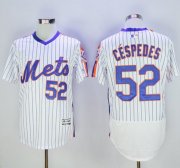 Wholesale Cheap Mets #52 Yoenis Cespedes White(Blue Strip) Flexbase Authentic Collection Alternate Stitched MLB Jersey