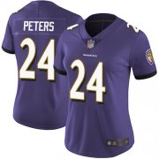 Wholesale Cheap Nike Ravens #24 Marcus Peters Purple Team Color Women's Stitched NFL Vapor Untouchable Limited Jersey