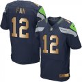 Wholesale Cheap Nike Seahawks #12 Fan Steel Blue Team Color Men's Stitched NFL Elite Gold Jersey