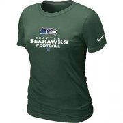 Wholesale Cheap Women's Nike Seattle Seahawks Critical Victory NFL T-Shirt Dark Green