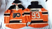 Wholesale Cheap Flyers #93 Jakub Voracek Orange Sawyer Hooded Sweatshirt Stitched NHL Jersey