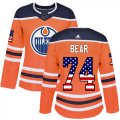 Wholesale Cheap Adidas Oilers #74 Ethan Bear Orange Home Authentic USA Flag Women's Stitched NHL Jersey