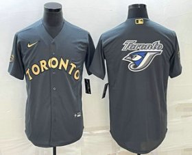 Cheap Men\'s Toronto Blue Jays Big Logo Grey 2022 All Star Stitched Cool Base Nike Jersey
