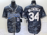 Wholesale Cheap Men's Los Angeles Dodgers #34 Toro Valenzuela Gray Camo Cool Base With Patch Stitched Baseball Jersey