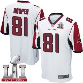 Wholesale Cheap Nike Falcons #81 Austin Hooper White Super Bowl LI 51 Youth Stitched NFL Elite Jersey