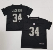 Wholesale Cheap Toddler Las Vegas Raiders #34 Bo Jackson Limited Black Vapor Jersey