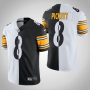 Wholesale Cheap Men's Pittsburgh Steelers #8 Kenny Pickett White Black Split Limited Stitched Jersey
