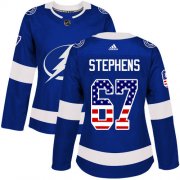 Cheap Adidas Lightning #67 Mitchell Stephens Blue Home Authentic USA Flag Women's Stitched NHL Jersey