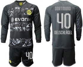 Wholesale Cheap Dortmund #40 Oelschlagel Away Long Sleeves Soccer Club Jersey
