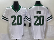 Wholesale Cheap Men's New York Jets #20 Breece Hall White 2023 F.U.S.E. Vapor Limited Throwback Stitched Football Jersey