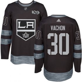Wholesale Cheap Adidas Kings #30 Rogie Vachon Black 1917-2017 100th Anniversary Stitched NHL Jersey