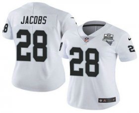 Wholesale Cheap Women\'s Las Vegas Raiders White #28 Josh Jacobs 2020 Inaugural Season Vapor Untouchable Limited Stitched Jersey