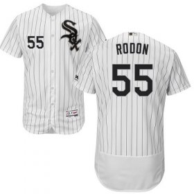 Wholesale Cheap White Sox #55 Carlos Rodon White(Black Strip) Flexbase Authentic Collection Stitched MLB Jersey