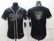 Wholesale Cheap Men's Las Vegas Raiders Black Team Big Logo With Patch Cool Base Stitched Baseball Jersey