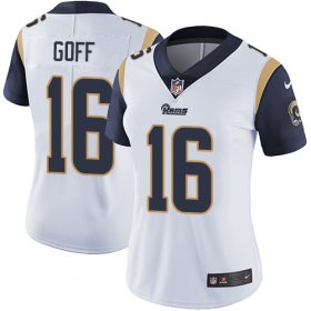 Wholesale Cheap Nike Rams #16 Jared Goff White Women\'s Stitched NFL Vapor Untouchable Limited Jersey