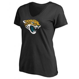 Wholesale Cheap Women\'s Jacksonville Jaguars Pro Line Primary Team Logo Slim Fit T-Shirt Black
