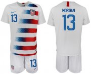 Wholesale Cheap USA #13 Morgan Home Soccer Country Jersey