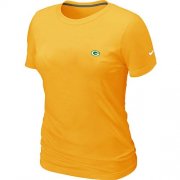 Wholesale Cheap Women's Nike Green Bay Packers Chest Embroidered Logo T-Shirt Yellow