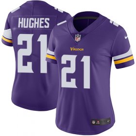 Wholesale Cheap Nike Vikings #21 Mike Hughes Purple Team Color Women\'s Stitched NFL Vapor Untouchable Limited Jersey