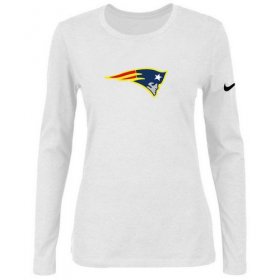 Wholesale Cheap Women\'s Nike New England Patriots Of The City Long Sleeve Tri-Blend NFL T-Shirt White-2