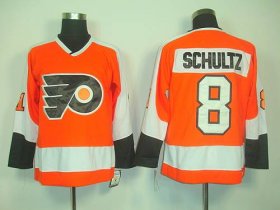 Wholesale Cheap Flyers #8 Dave Schultz Orange CCM Throwback Stitched NHL Jersey