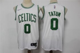 Wholesale Cheap Men\'s Boston Celtics #0 Jayson Tatum White 75th Anniversary Diamond 2021 Stitched Jersey