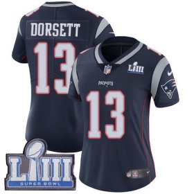 Wholesale Cheap Nike Patriots #13 Phillip Dorsett Navy Blue Team Color Super Bowl LIII Bound Women\'s Stitched NFL Vapor Untouchable Limited Jersey