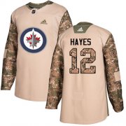 Wholesale Cheap Adidas Jets #12 Kevin Hayes Camo Authentic 2017 Veterans Day Stitched NHL Jersey