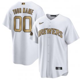 Wholesale Cheap Men\'s Milwaukee Brewers Active Player Custom White 2022 All-Star Cool Base Stitched Baseball Jersey