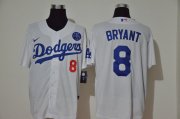 Wholesale Cheap Los Angeles Dodgers #8 Kobe Bryant Men's Nike White Cool Base KB Patch MLB Jersey