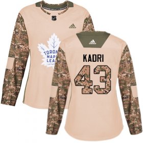 Wholesale Cheap Adidas Maple Leafs #43 Nazem Kadri Camo Authentic 2017 Veterans Day Women\'s Stitched NHL Jersey