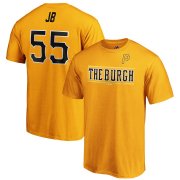 Wholesale Cheap Pittsburgh Pirates #55 Josh Bell JB Majestic 2019 MLB Little League Classic Name & Number T-Shirt Gold