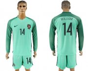 Wholesale Cheap Portugal #14 William Away Long Sleeves Soccer Country Jersey