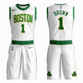 Wholesale Cheap Boston Celtics #1 Walter Brown White Nike NBA Men\'s City Edition Suit Authentic Jersey