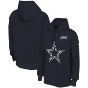 Wholesale Cheap Dallas Cowboys Nike NFL 100 Primary Logo Circuit Performance Pullover Hoodie Navy