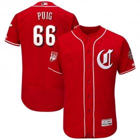 Wholesale Cheap Reds #66 Yasiel Puig Red 2019 Spring Training Flex Base Stitched MLB Jersey