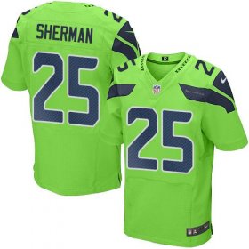 Wholesale Cheap Nike Seahawks #25 Richard Sherman Green Men\'s Stitched NFL Elite Rush Jersey