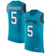 Wholesale Cheap Nike Panthers #5 Teddy Bridgewater Blue Alternate Men's Stitched NFL Limited Rush Tank Top Jersey