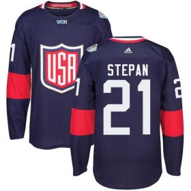 Wholesale Cheap Team USA #21 Derek Stepan Navy Blue 2016 World Cup Stitched NHL Jersey