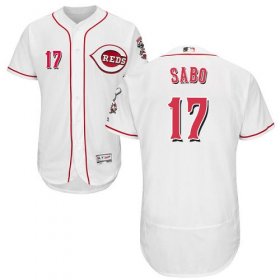 Wholesale Cheap Reds #17 Chris Sabo White Flexbase Authentic Collection Stitched MLB Jersey