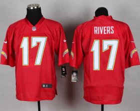 Wholesale Cheap Nike Chargers #17 Philip Rivers Red Men\'s Stitched NFL Elite QB Practice Jersey