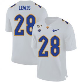 Wholesale Cheap Pittsburgh Panthers 28 Dion Lewis White 150th Anniversary Patch Nike College Football Jersey