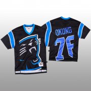 Wholesale Cheap NFL Carolina Panthers #76 Russell Okung Black Men's Mitchell & Nell Big Face Fashion Limited NFL Jersey